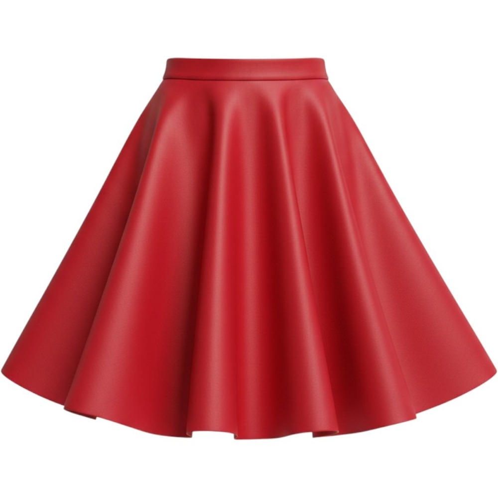 Choies Red High Waisted Circle Skirt Retro Rockabilly A-Line Midi Large Dance